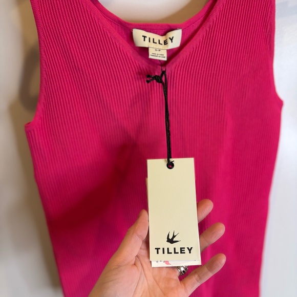 Tilley Pink Ribbed Shell Tank Top - Picture 5 of 6